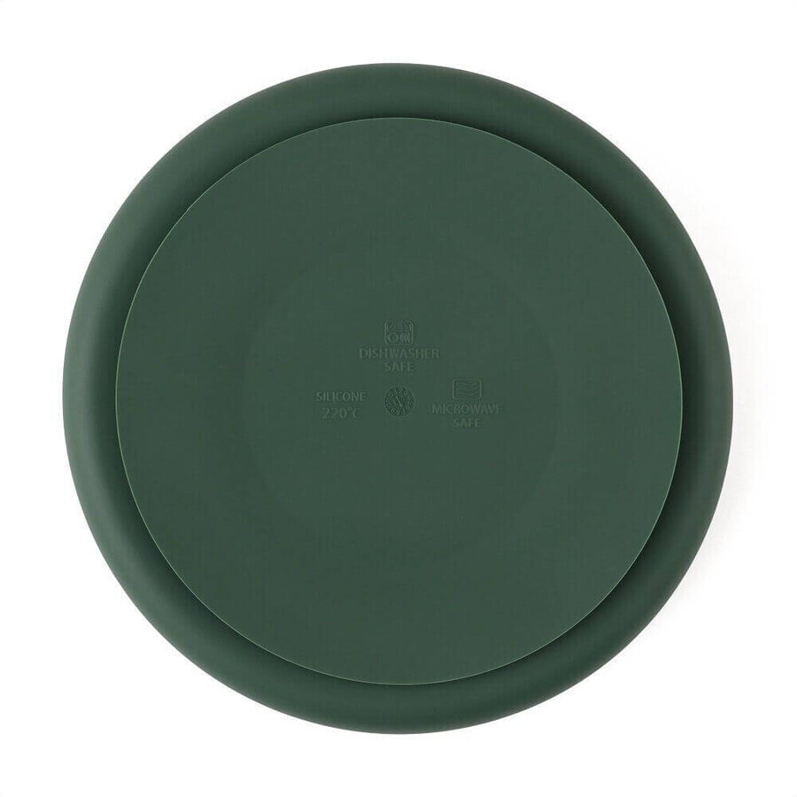 Petite&Mars Take&Match Misty Green 6m+ assiette à partager ronde en silicone