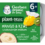 Gerber Bio 100% pflanzliches Mango-Kiwi-Dessert mit Kokosmilch 4 x 90 g