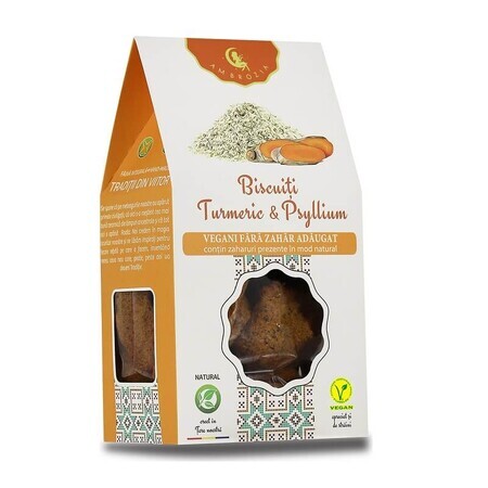 Biscuiți cu turmeric și psyllium, 150 g, Hiper Ambrozia