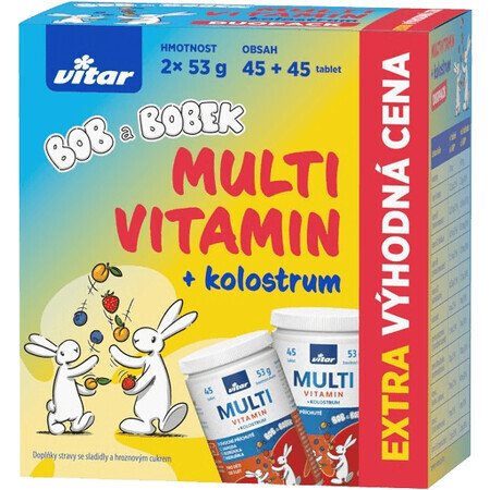 Vitar Multivitamine + Kolostrum Bob und Bobek DUOPACK 2 x 45 Tabletten