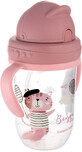 Baby Trinklerntasse Nicht flie&#223;ender Strohhalm Trinklerntasse 6m+ Bonjour Paris rosa 270 ml