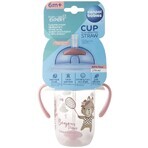 Baby Trinklerntasse Nicht fließender Strohhalm Trinklerntasse 6m+ Bonjour Paris rosa 270 ml