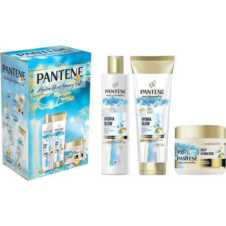 Pantene Miracles Hydra Glow Produktset: Haarmaske, Shampoo und Spülung