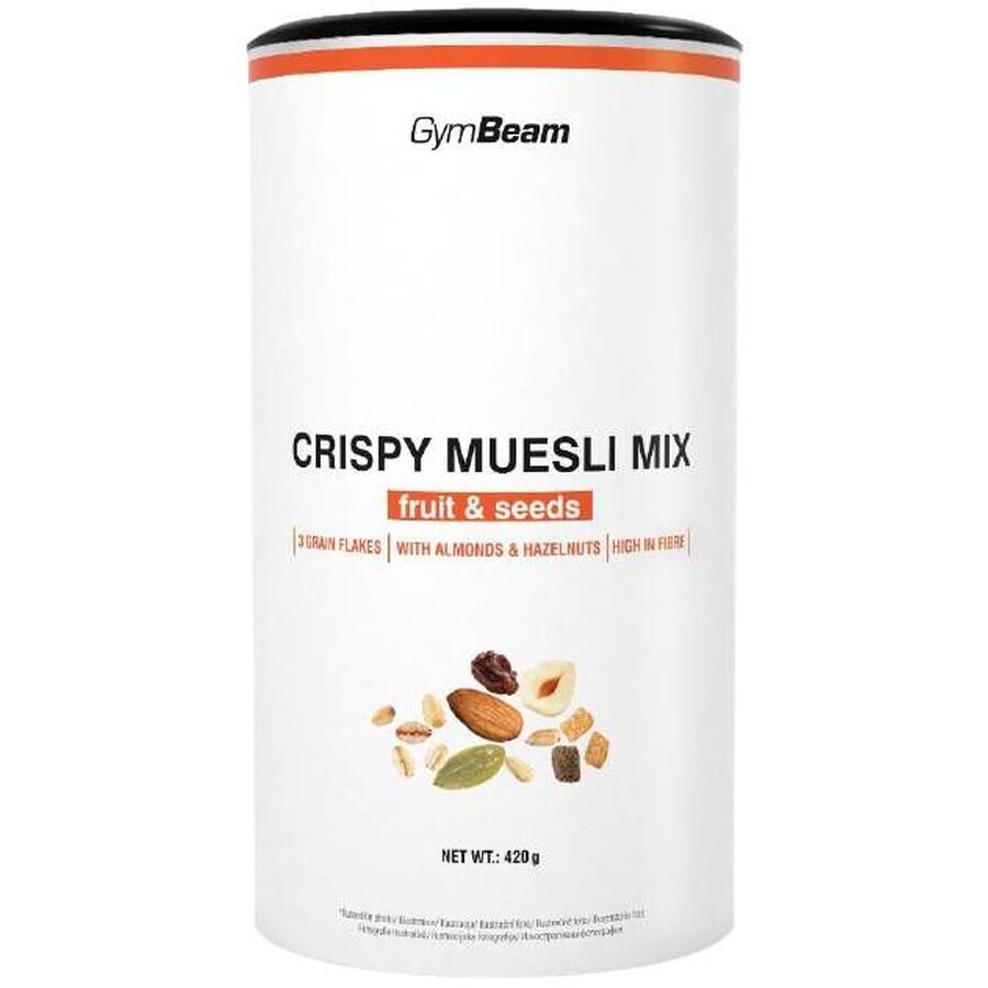 GymBeam Knuspermüsli-Mix Früchte und Samen 420 g