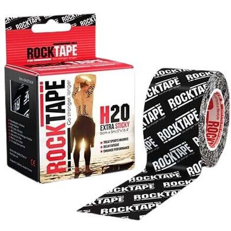 Kinesiologisches Band RockTape H2O, schwarzes Logo 5 m