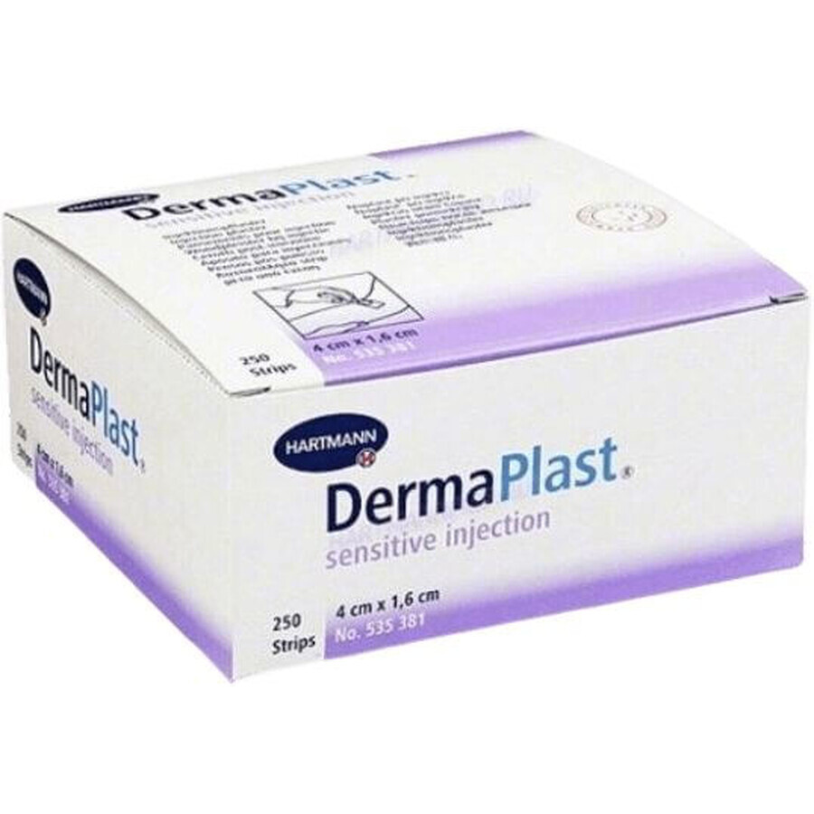 Hartmann Dermaplast Cerotto sensibile all'iniezione per il trattamento del sito di iniezione o del sangue tagliato 4 x 1,6 cm, 250 pezzi