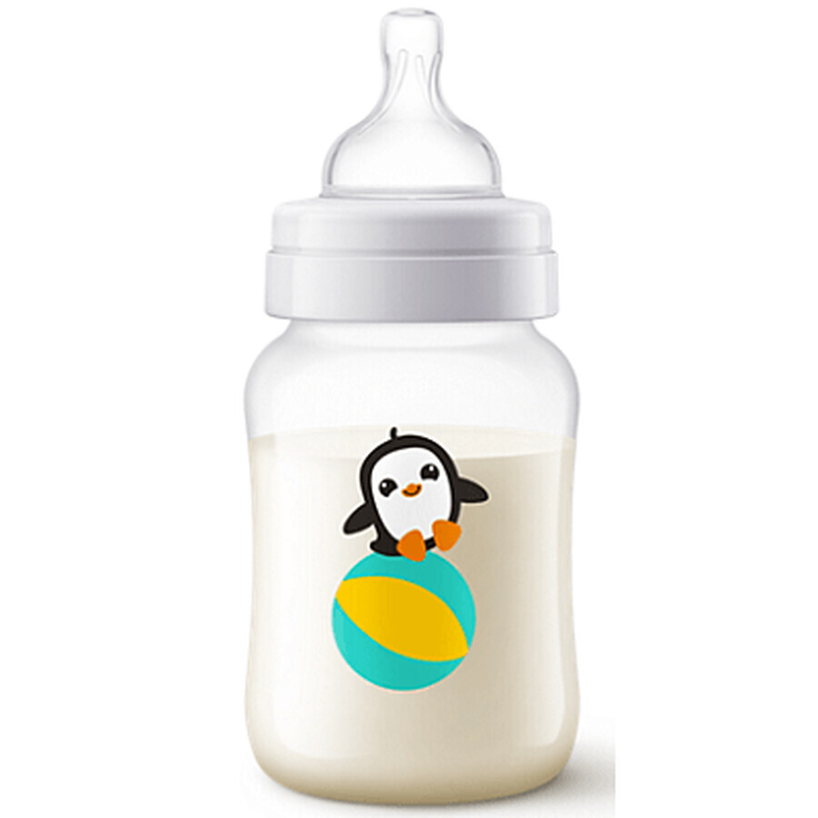 Biberon PP Classic Pinguin, +1luna, 260 ml, SCF574/14, Philips Avent