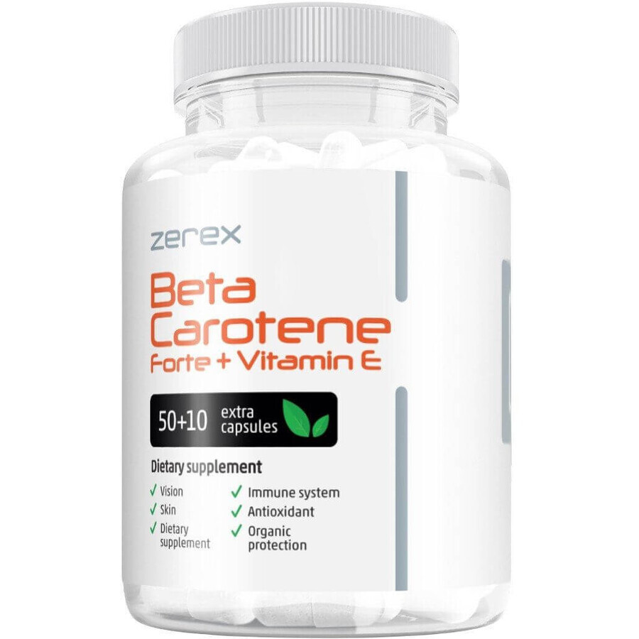 Zerex Beta-Carotin Forte + Vitamin E - strahlende und jugendliche Haut 60 Softgels