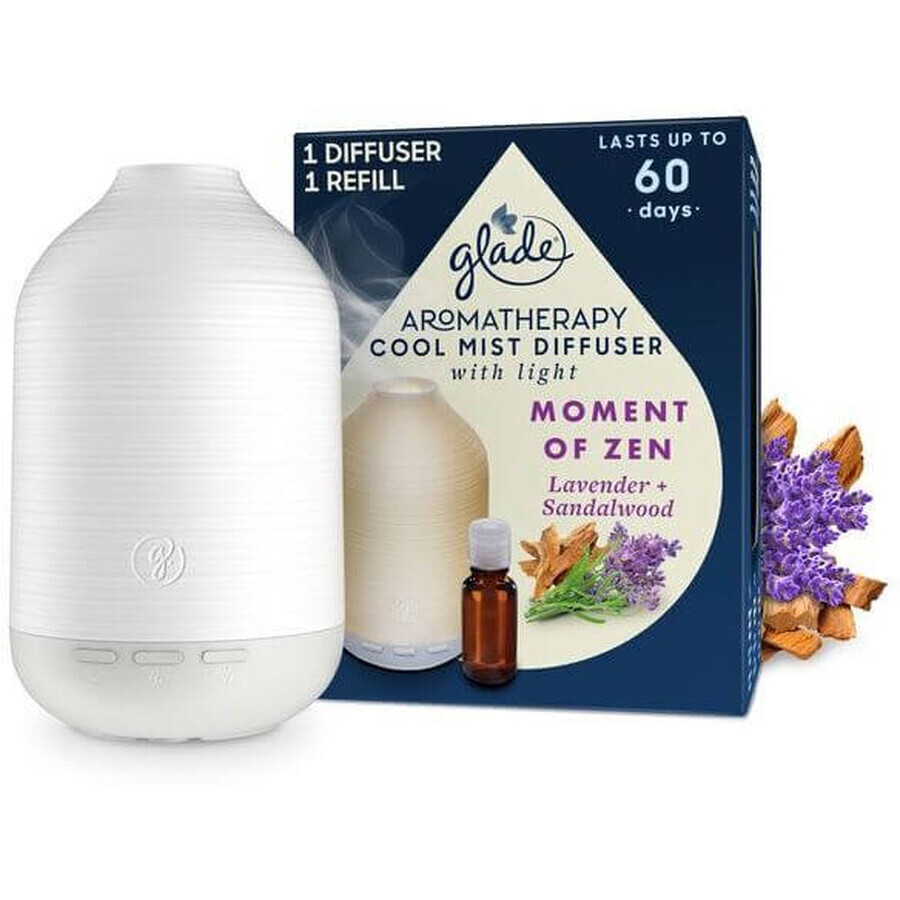 Glade Aromatherapie-Diffusor und Cool Mist Moment of Zen Nachfüllpackung