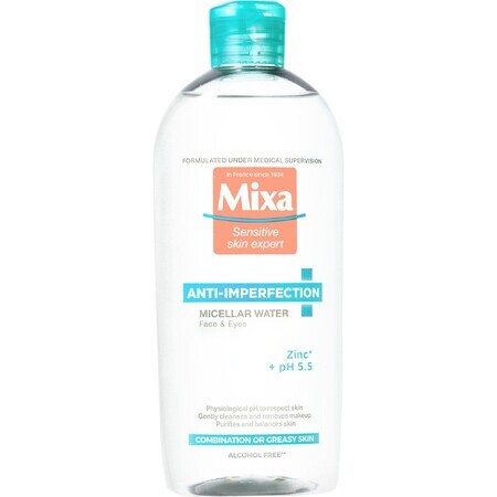 Mixa Anti-Imperfection micellar water for sensitive combination to oily skin, 400 ml