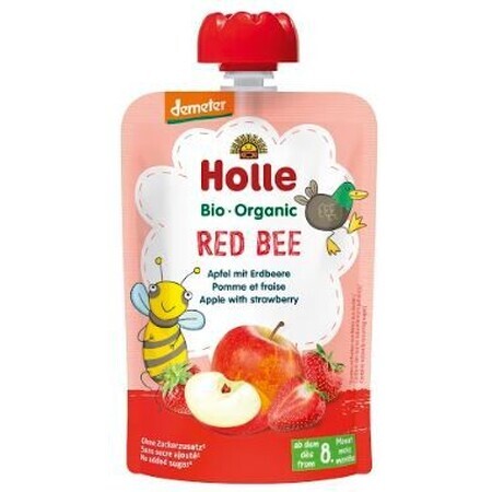 Holle Bio-Püree - Rote Biene - Apfel mit Erdbeeren 100 g