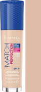 Rimmel London Match Perfection Foundation SPF20 Makeup 010 Light Porcelain 30 ml