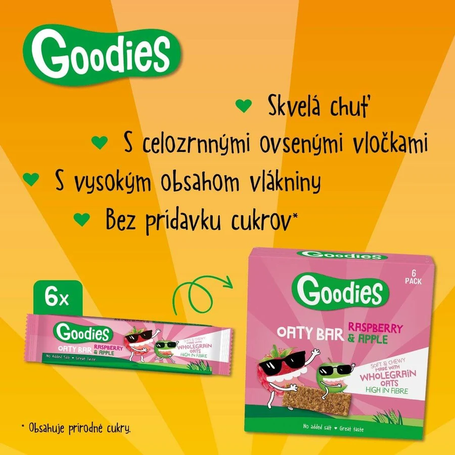 Goodies Haferriegel mit Himbeeren und Apfel 6 x 23 g