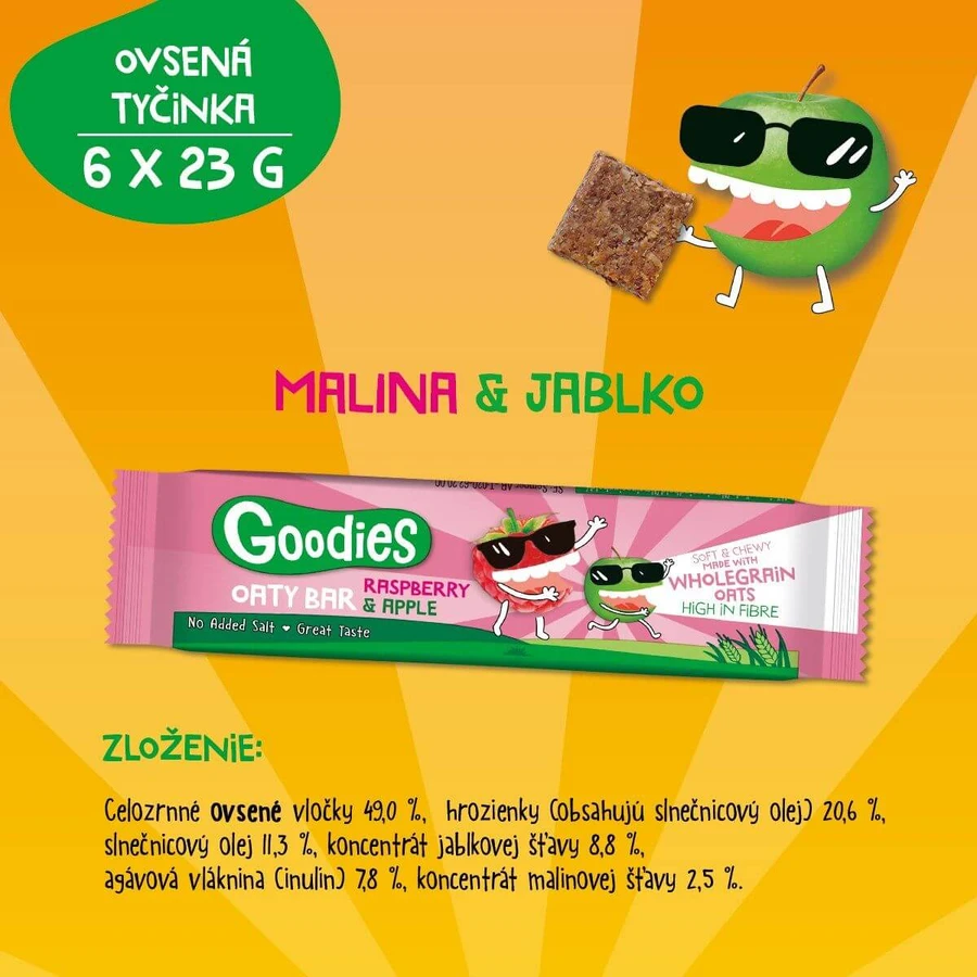 Goodies Haferriegel mit Himbeeren und Apfel 6 x 23 g