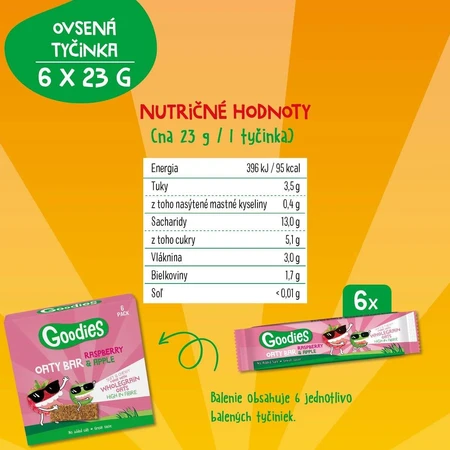 Goodies Haferriegel mit Himbeeren und Apfel 6 x 23 g