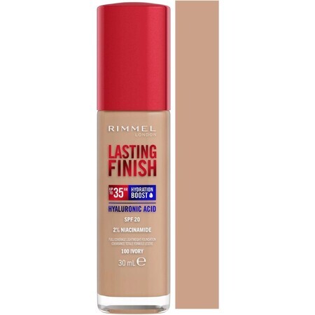 Rimmel Lasting Finish Hyaluronsäure Langanhaltendes Feuchtigkeits-Makeup 100 Ivory 30 ml