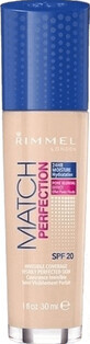 Rimmel London Match Perfection Foundation SPF20 Makeup 100 Elfenbein 30 ml