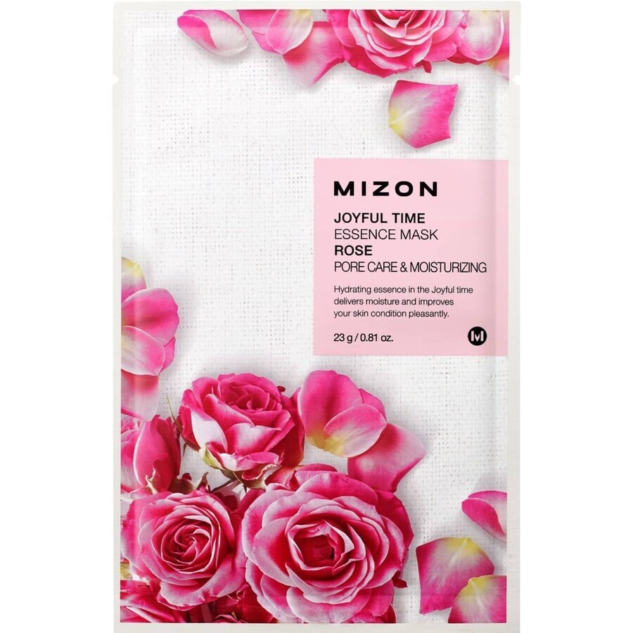 Mizon Joyful Time Rose Essence feuchtigkeitsspendende porenverengende Blattmaske 23 g