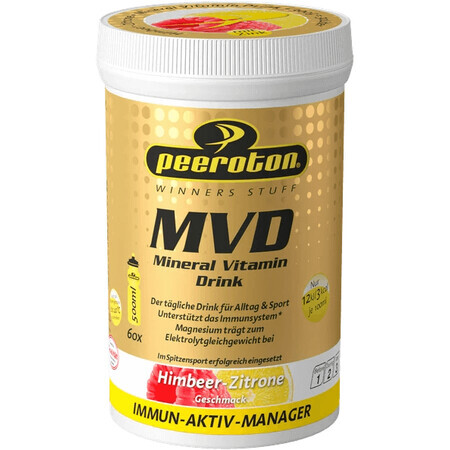 Peeroton MVD Mineral Vitamin Drink cu aromă de zmeură și lămâie 300 g