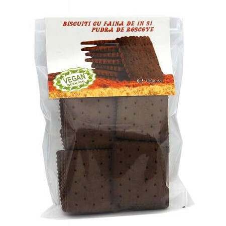 Biscuiți cu făină de în și roșcove, 100 g, GreenSense