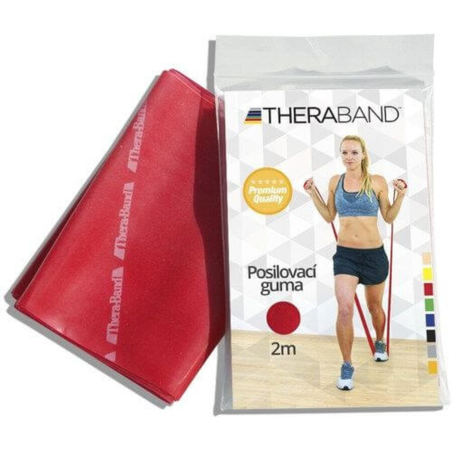 Theraband verstevigingsrubber 2 m rood (medium)