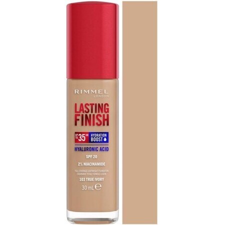 Rimmel Lasting Finish Hyaluronsäure Langanhaltendes Feuchtigkeits-Makeup 103 True Ivory 30 ml