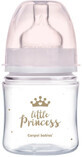 Canpol babies EasyStart ROYAL BABY 120 ml breite Anti-Kolik-Babyflasche ROYAL BABY rosa