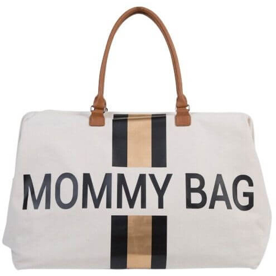 Childhome Wickeltasche Mummy Bag Mummy Bag Off weiß/schwarz gold