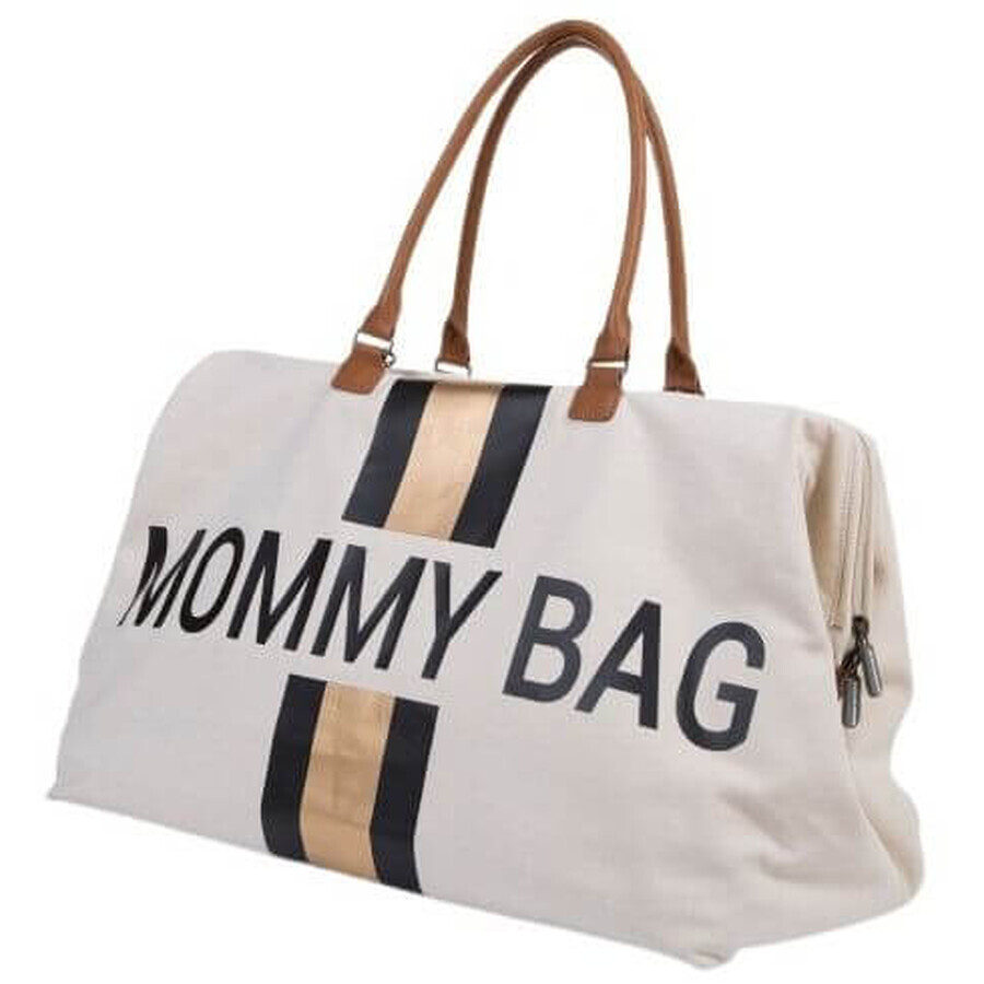 Childhome Wickeltasche Mummy Bag Mummy Bag Off weiß/schwarz gold