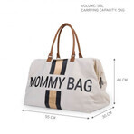 Childhome Wickeltasche Mummy Bag Mummy Bag Off weiß/schwarz gold