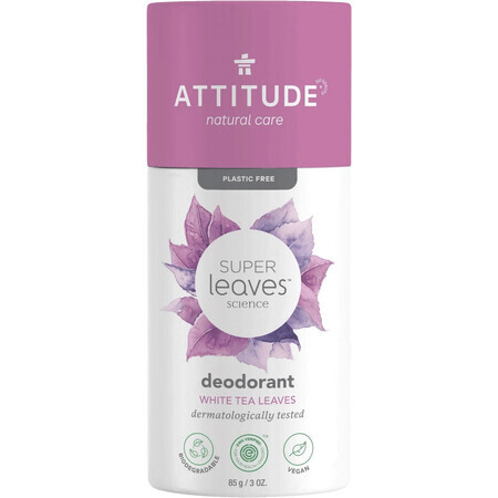 Attitude Deodorant Solid Deodorant Natural Super Leaf White Tea Leaves 85 g