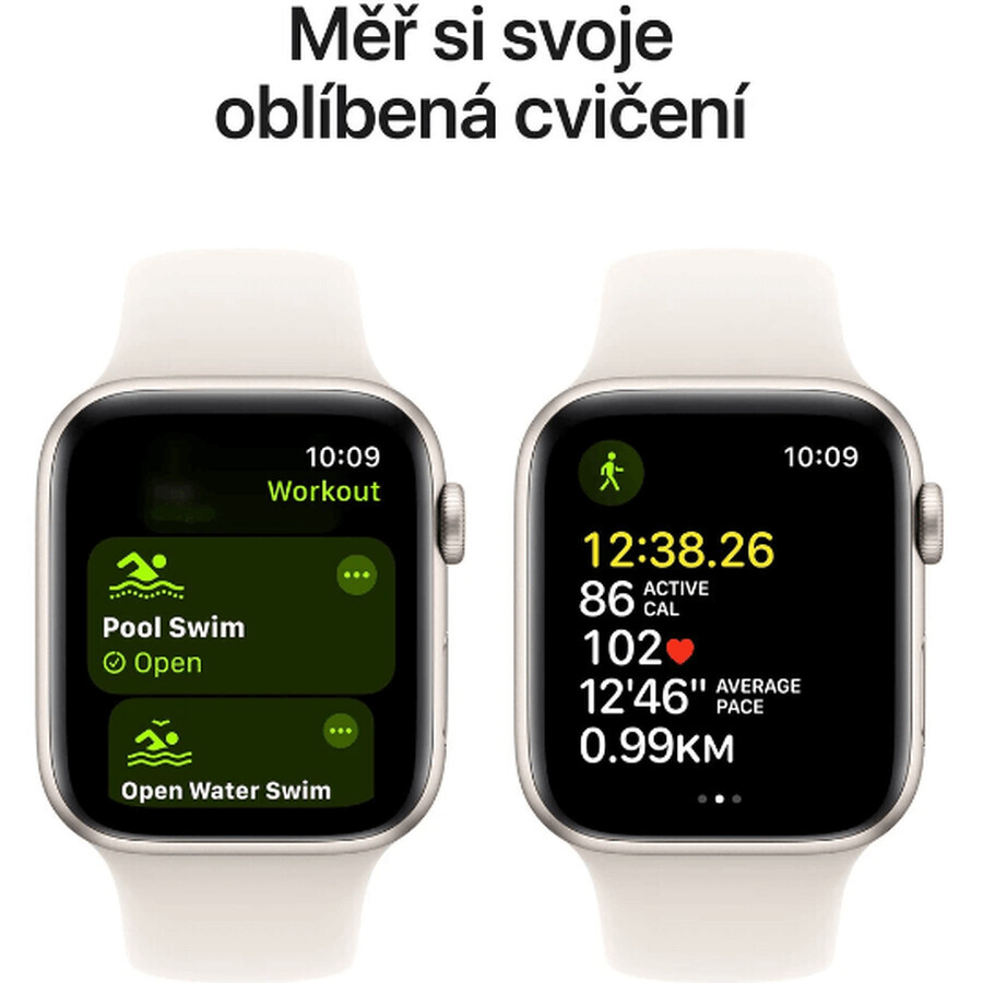 Apple Watch SE GPS 40mm Starlight 40mm Aluminiumgehäuse mit Starlight Sportband - M/L