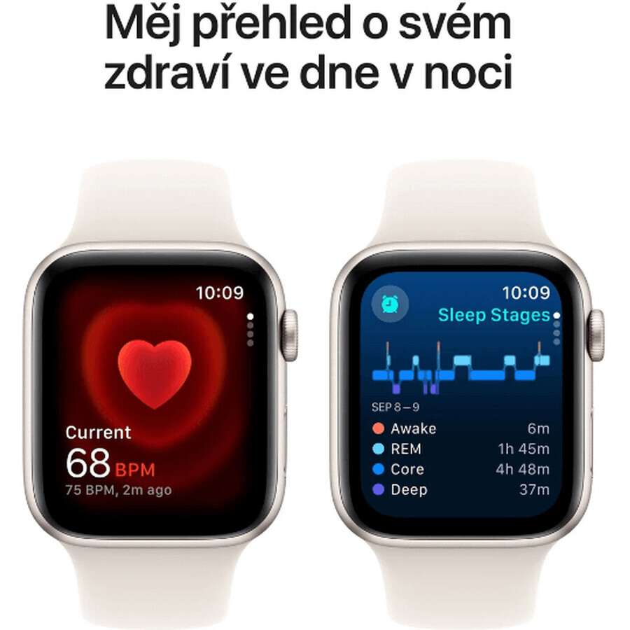 Apple Watch SE GPS 40mm Starlight 40mm Aluminiumgehäuse mit Starlight Sportband - M/L