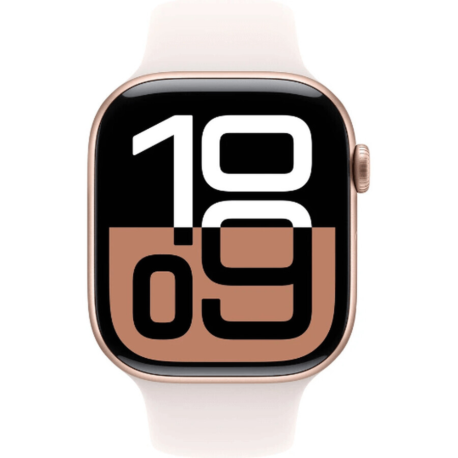 Apple Watch Series 10 GPS + Mobilfunk 46mm Rose Gold Aluminium Gehäuse mit Sportband Light Blush - M/L