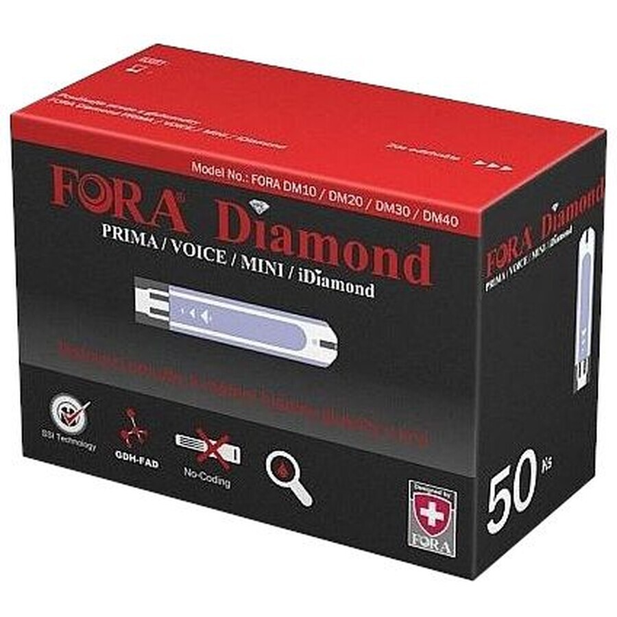 Fora Diamond Teststreifen für Diamond Blutzuckermessgeräte. 50 Stück