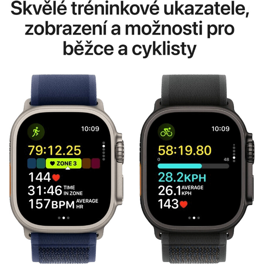 Apple Watch Ultra 2 (2024) 49mm, Schwarzes Titan mit schwarzem Titan Milanese M-Griff