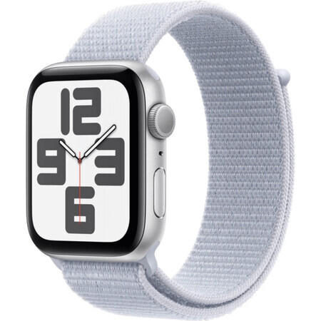 Apple Watch SE GPS 44mm Silber Aluminium Gehäuse mit Sport Schnalle Blau Wolke