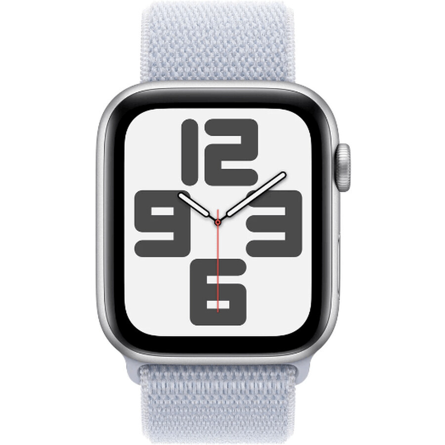 Apple Watch SE GPS 44mm Silber Aluminium Gehäuse mit Sport Schnalle Blau Wolke