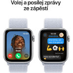 Apple Watch SE GPS 44mm Silber Aluminium Gehäuse mit Sport Schnalle Blau Wolke