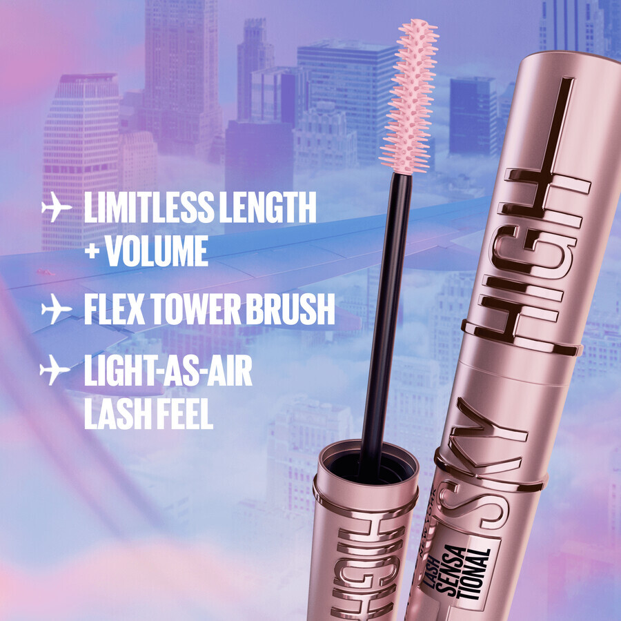 Maybelline New York Sky High verlängernde und volumisierende Wimperntusche 01 Sehr schwarz 9,6 ml