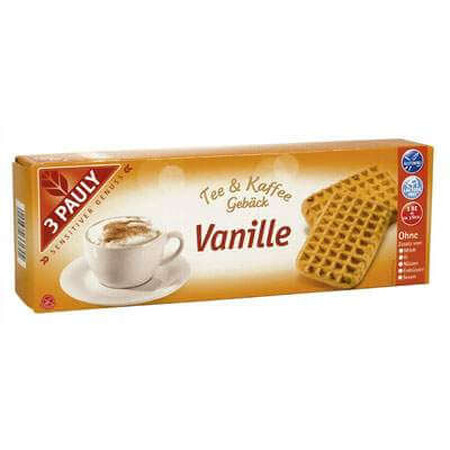 Biscuiti Bio pentru ceai si cafea cu vanilie fara gluten si lactoza 3Pauly, 125 g, Haus Rabenhorst