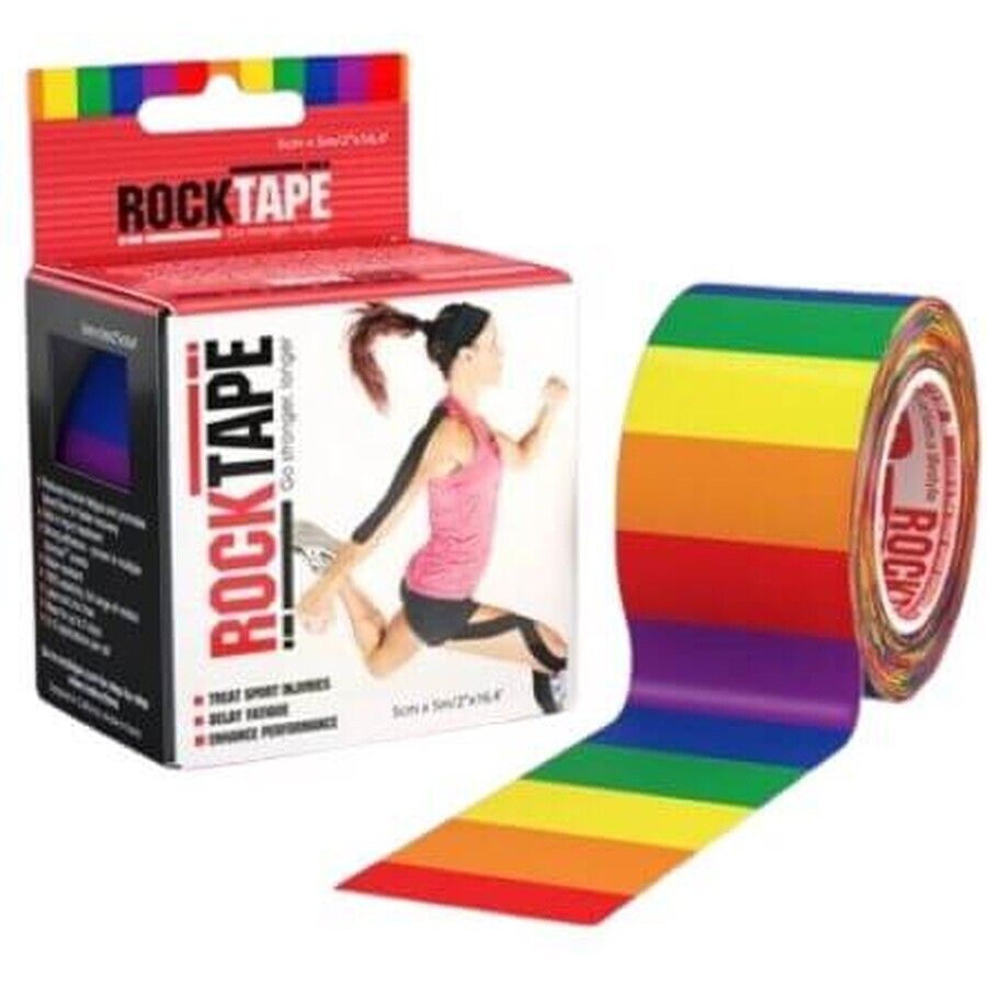 RockTape H2O kinesiologisches Band, Regenbogen 5 m