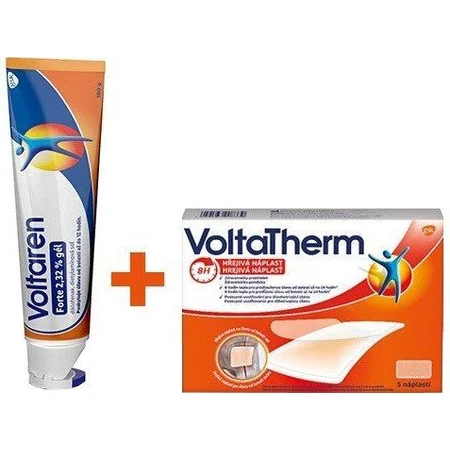 Voltaren Forte 2 32% gel 180 g + VoltaTherm esparadrapo caliente para el alivio del dolor 5 piezas