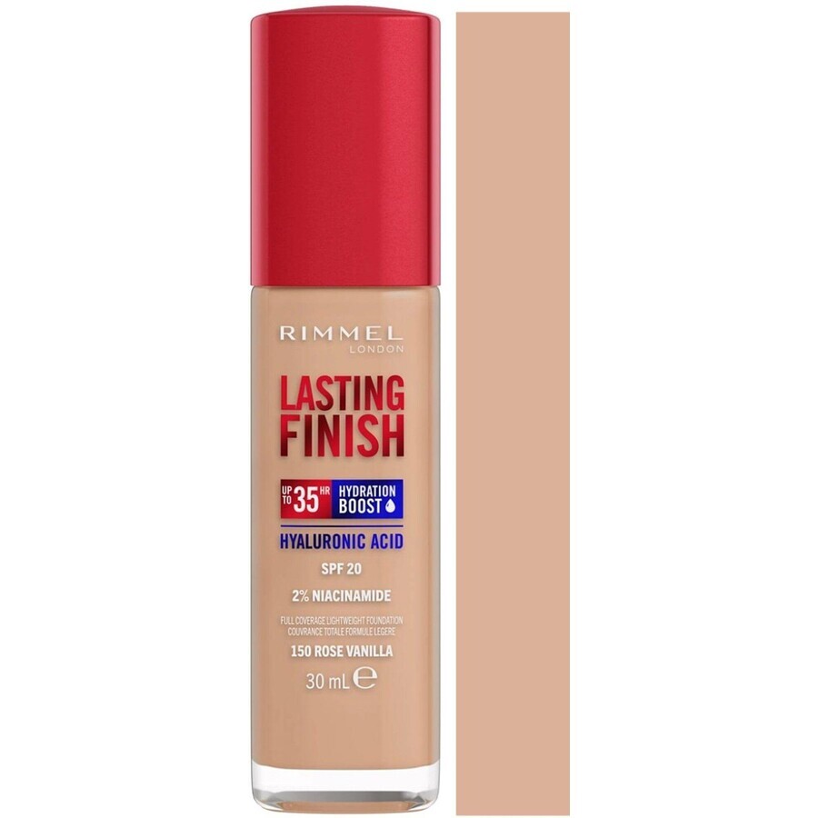 Rimmel Lasting Finish Hyaluronzuur Langhoudende Hydraterende Make-up 150 Roos Vanille 30 ml