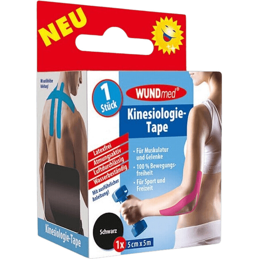 Wundmed Kinezio Tape schwarz 5cmx5m