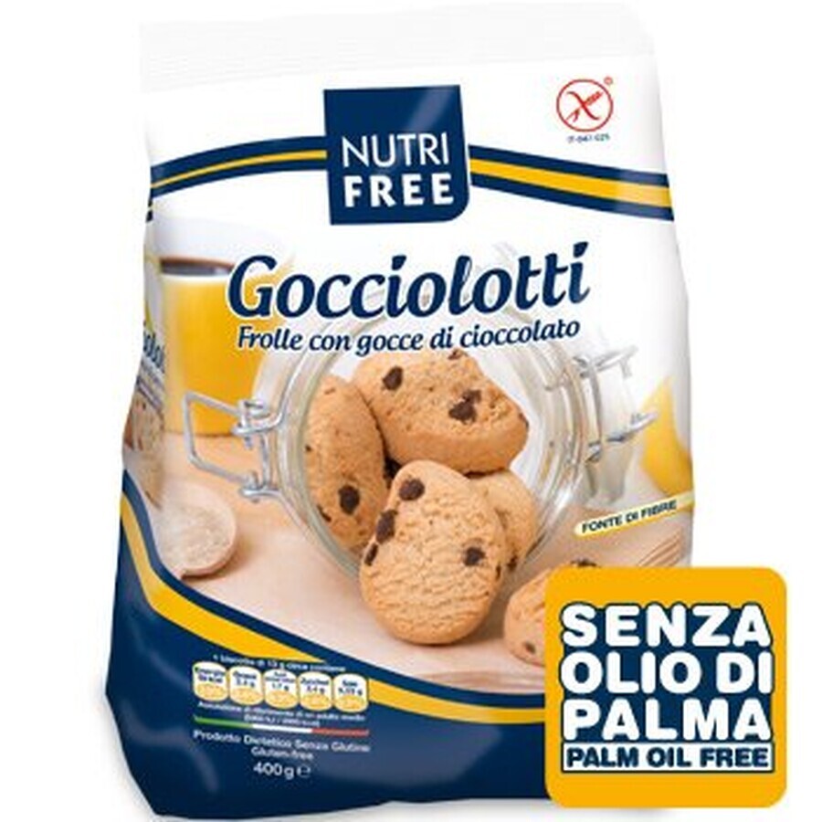 Biscuiti cu bucati de ciocolata, 400 g, AEC014, Nutri Free