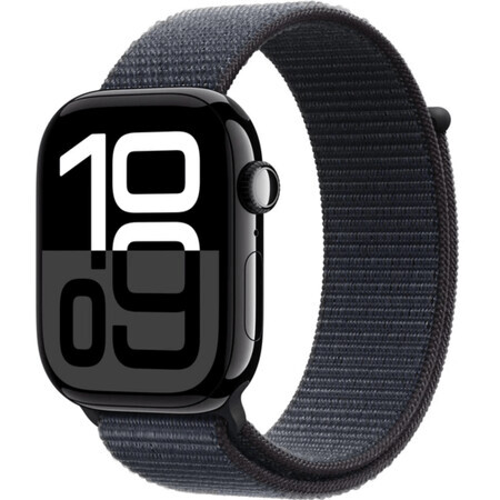 Apple Watch Series 10 GPS + Cellular 42mm Jet Black Jet Black Aluminium Gehäuse mit Ink Sport Loop