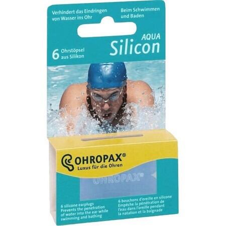 Ohropax Silicone Aqua Ear Inserts in einer Schachtel mit 6 Stück