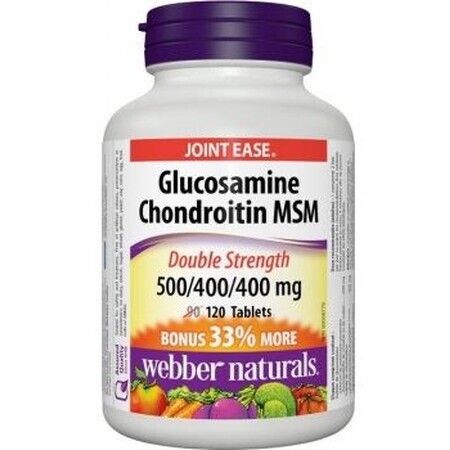 Webber Naturals Glucosamine+Chondroïtine+MSM 1300 mg FORTE 90 +30tbl 120 tabletten