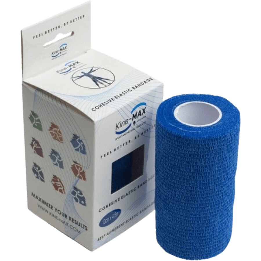 Kine-Max Elastic elastische Binde, 10cm x 4,5m, blau 1 Stück